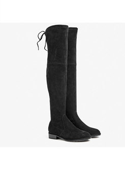 Stylish Winter Elastic Over-the-knees Leather Boots