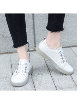 Spring/fall Casual Lace Up Round Toe Flat Shoes