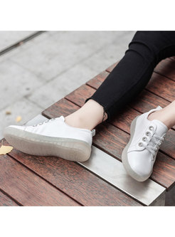 Spring/fall Casual Lace Up Round Toe Flat Shoes