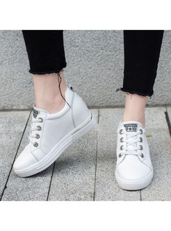 Stylish Casual Lace Up Increased Internal Daily Shoes