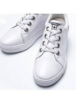 Stylish Casual Lace Up Increased Internal Daily Shoes