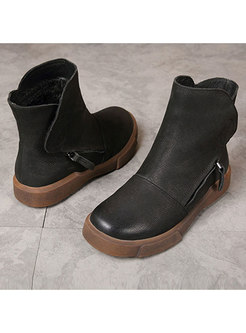Casual Genuine Leather Warm Daily Ankle Boots