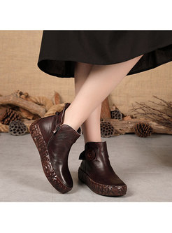Vintage Wedge Heel Casual Ankle Boots