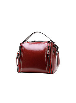 Stylish Wine Red All-matched Top Handle & Crossbody Bag