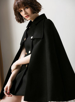 Turn-down Collar Double-breasted Loose Coat