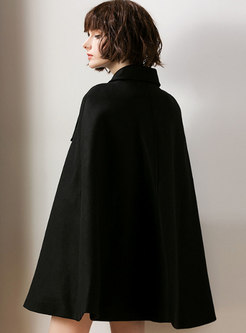 Turn-down Collar Double-breasted Loose Coat