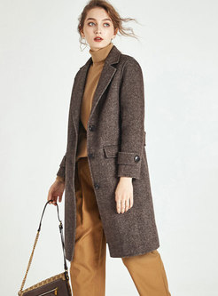 Autumn Stylish Lapel Buttoned Knee-length Coat