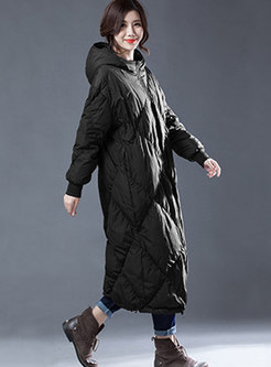 Plus Size Hooded Winter Long Down Coat