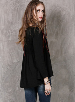 Trendy Solid Color Long Sleeve Plus Size Blouse