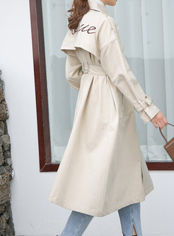 Lapel Double-breasted Loose Knee-length Trendy Coat