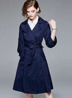 Fashion Turn-down Collar Single-breasted Trench Coat