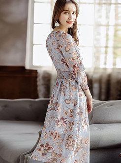 Stylish Chiffon Long Sleeve Easy-matching Dress