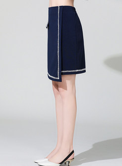 High Waist Easy-matching Asymmetric Mini Skirt