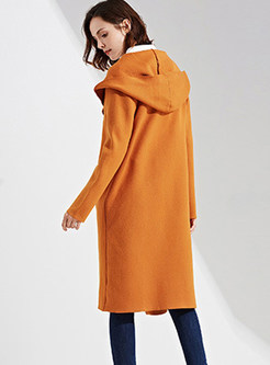 Fashion Hooded Long Sleeve Pocket Loose Long Coat
