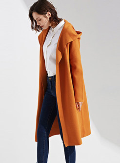 Fashion Hooded Long Sleeve Pocket Loose Long Coat