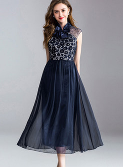 Lace Embroidery Sleeveless Prom Dress
