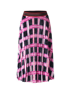 Fashion High Waist Irregular Plaid Skirt