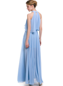 Solid Color Sleeveless Slim Maxi Dress