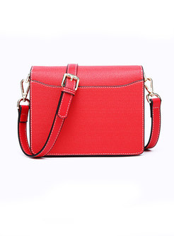 Stylish Red Cowhide Crossbody Bag