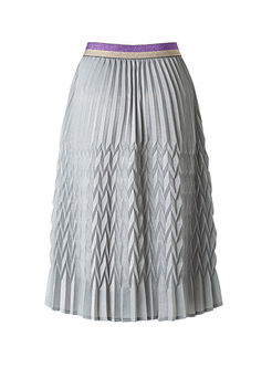 Elastic High Waist Slim Pleated Skirt