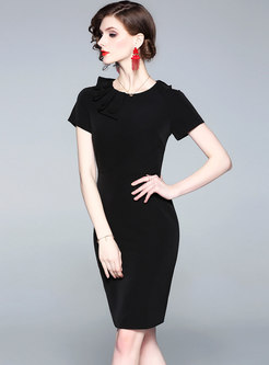 Elegant O-neck Short Sleeve Bodycon Dress