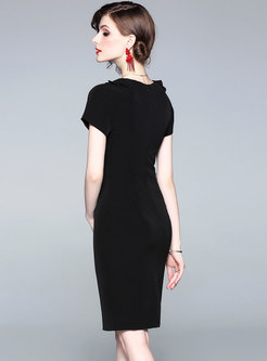 Elegant O-neck Short Sleeve Bodycon Dress