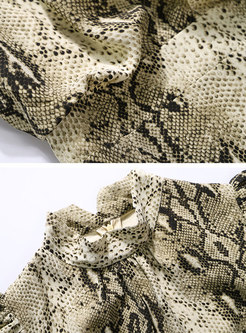 Python pattern Stand Collar Sheath Mermaid Dress