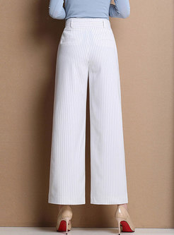 Stylish Striped High Waist Wide-leg Pants