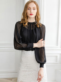 Perspective Bat Sleeve Loose Blouse With Cami