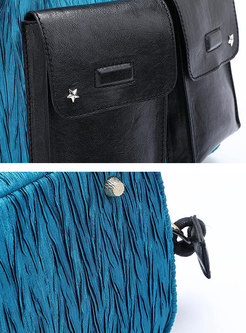 Chic Color-blocked Casual Pocket Backpack