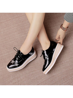 Fashion Square Toe Lace Up Daily Shoes
