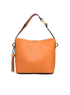 All-matched One Shoulder Genuine Leather Bucket Bag
