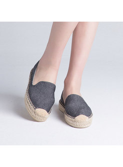 Casual Color-blocked Flat Heel Comfortable Loafers