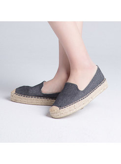 Casual Color-blocked Flat Heel Comfortable Loafers