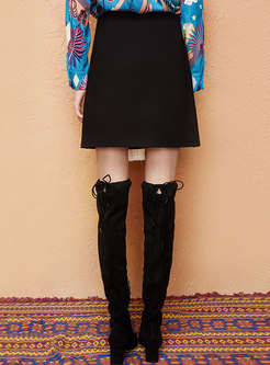 Stylish Embroidered Tassel High Waist Mini Skirt