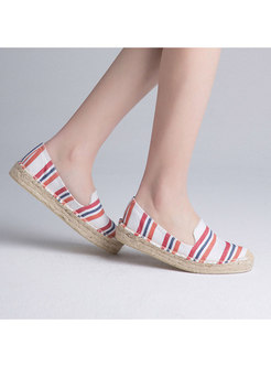 Casual Daily Canvas Striped Loafers