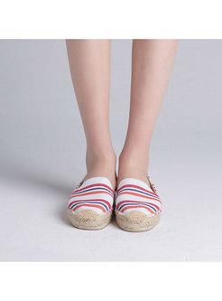 Casual Daily Canvas Striped Loafers