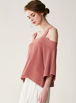 Chic Off Shoulder Knitted Sweater
