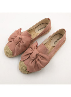 Women Spring/fall Bowknot Round Toe Flat Shoes