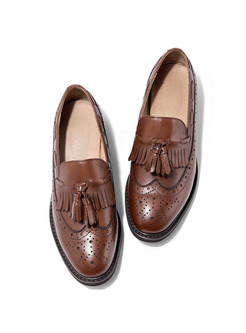 Chic Spring/fall Tassel Round Toe Casual Loafers
