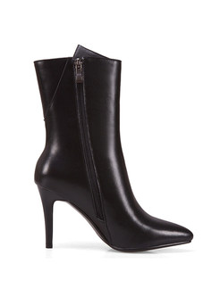 Stylish Pointed Toe Stiletto Heel Leather Boots