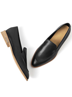 Vintage Flat Heel Pointed Toe Daily Loafers