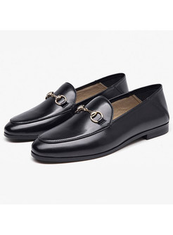 Casual Daily Brief Buckle Flat Loafers