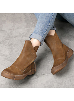 Casual Women Genuine Leather Warm Daily Ankle Boots