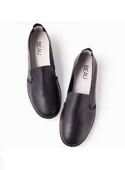 Casual Round Toe Soft Sole Leather Loafers