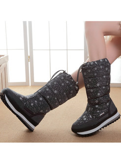 Stylish Snowflake Pattern Zipper Platform Warm Boots