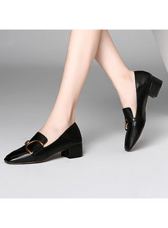 Women Brief All-matched Chunky Heel Shoes