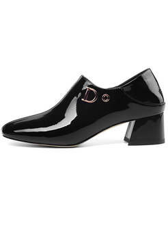 Women Square Toe Zippered Slit Shoes