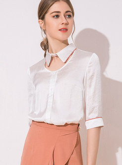 Fashion White All-matched Half Sleeve Top