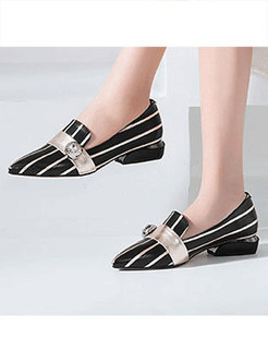 Chic Diamond Contrast Color Pointed Toe Shoes